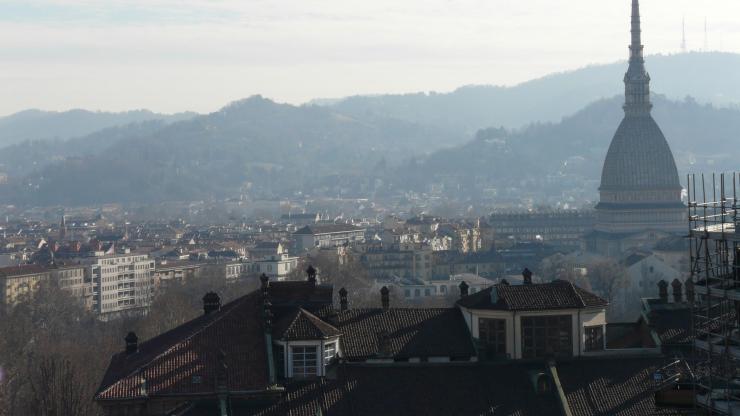 Turin aerial sunny day