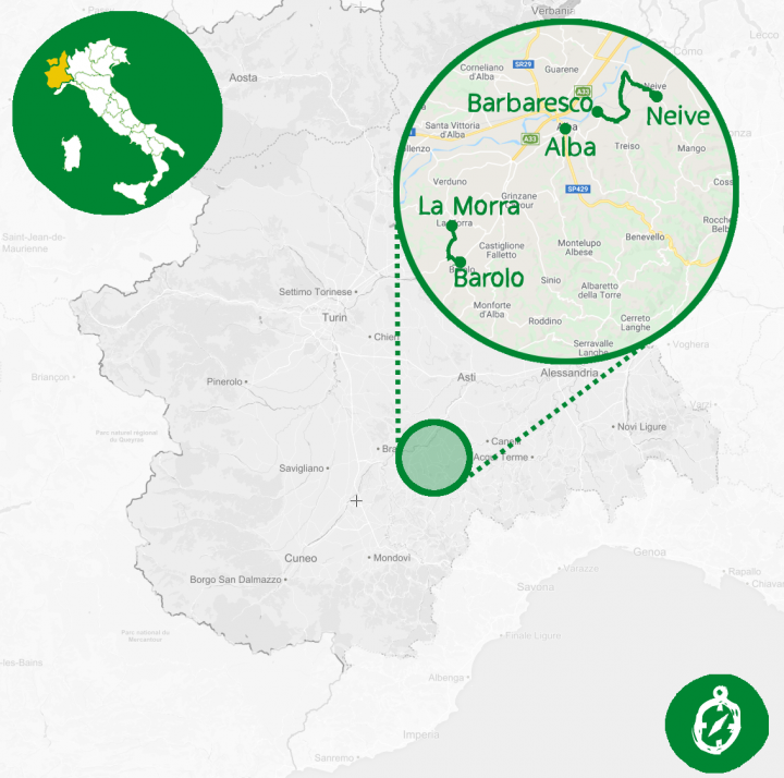 Mappa Langhe trekking