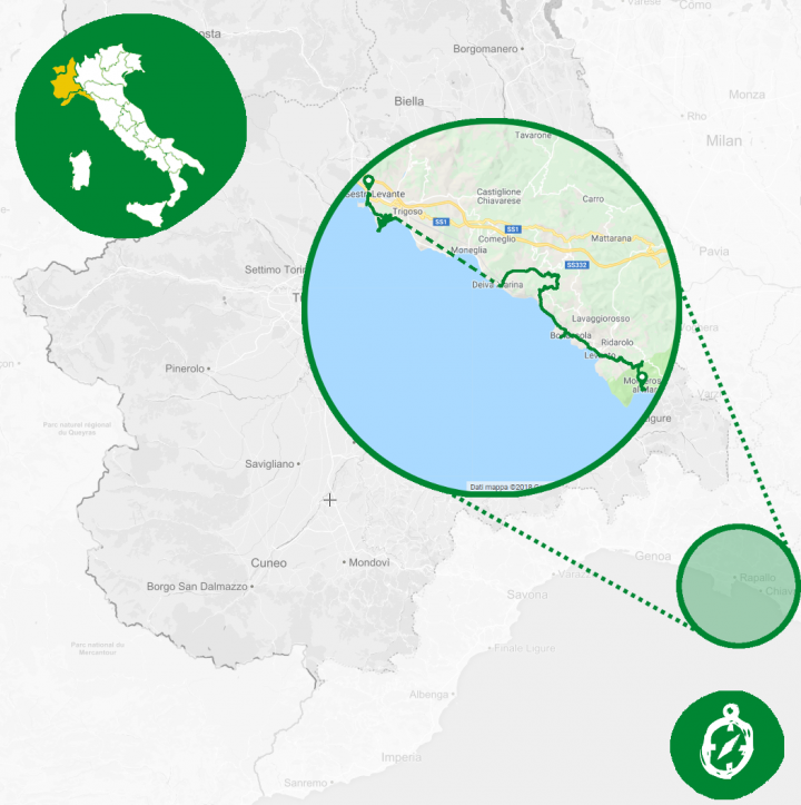 Mappa trekking sestri levante