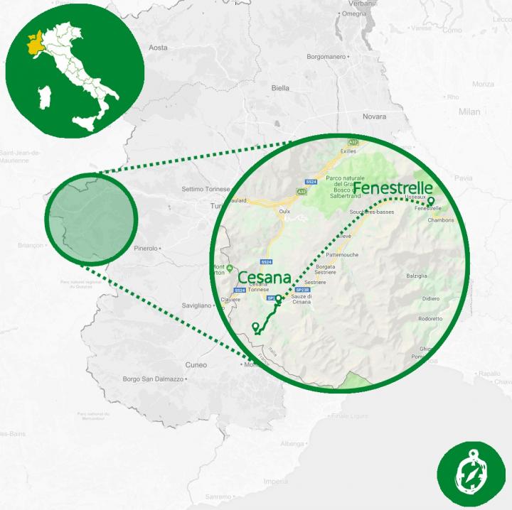 Map snowshoeing valli olimpiche