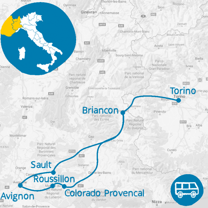 Mappa Minibus Ocra e Lavanda