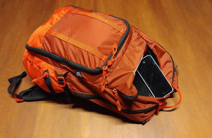 Backpack with smartphone